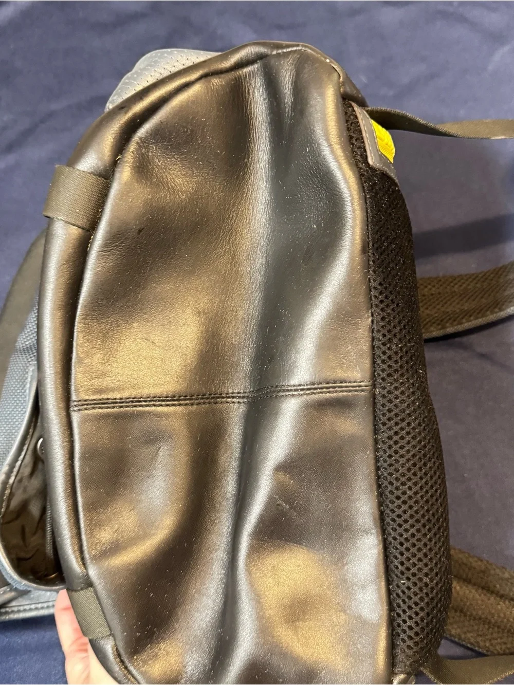 Coach Gray and Yellow Leather Men's Backpack